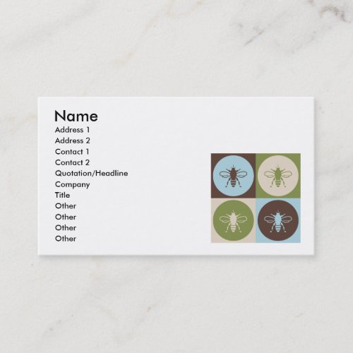 Pop Art Bee Business Card