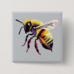 Pop art Bee Button