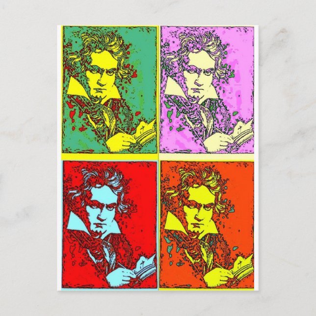 Pop-art Beethoven Postcard (Front)