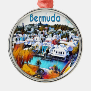 Pop Art Bermuda Metal Ornament