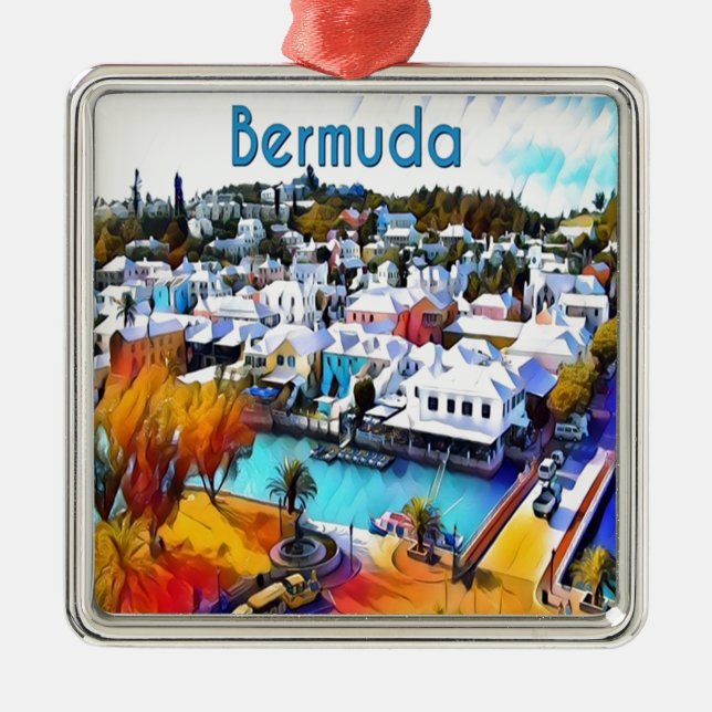 Pop Art Bermuda Metal Ornament (Front)