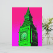Pop Art Big Ben London Travel Pink Green (Standing Front)
