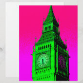 Pop Art Big Ben London Travel Pink Green (Front/Back)