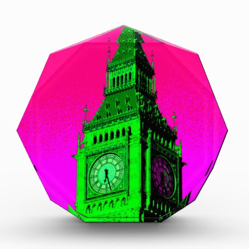 Pop Art Big Ben London Travel Pink Green Award