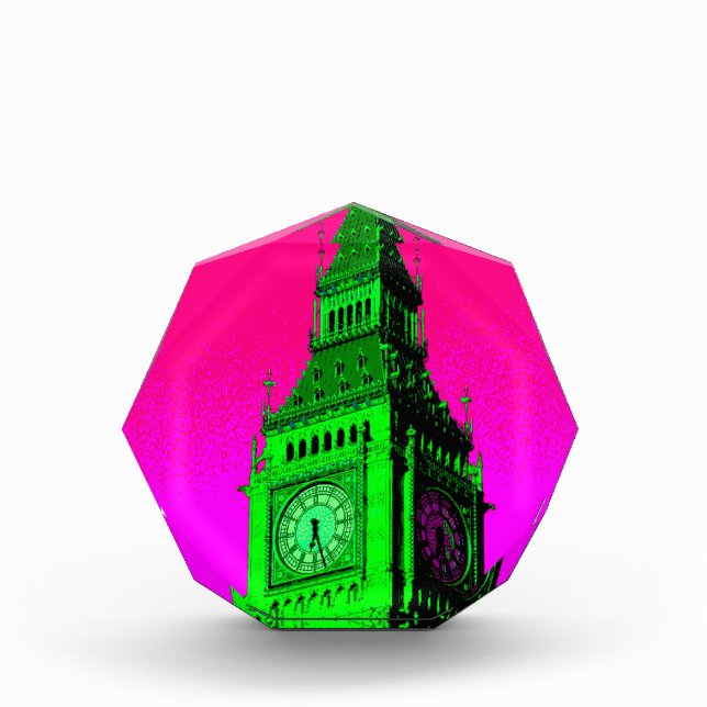 Pop Art Big Ben London Travel Pink Green Award (Front)