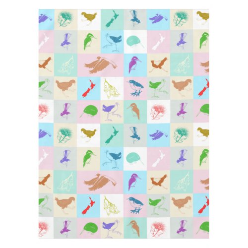 Pop art bird pattern tablecloth