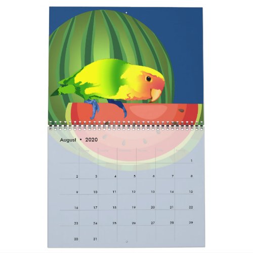 Pop Art Birds Vol 1 Budgie Flamingo Penguin Macaw Calendar