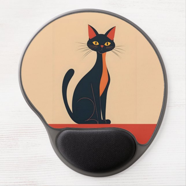 Pop Art Black Cat Gel Mouse Pad (Front)