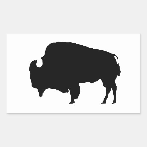 Pop Art Black  White Buffalo Silhouette Rectangular Sticker