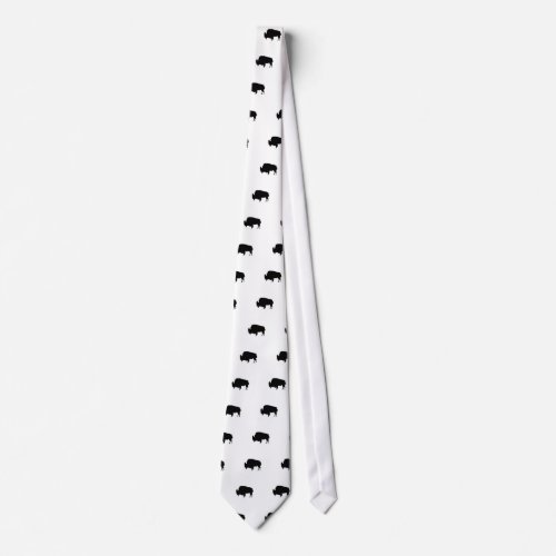 Pop Art Black  White Buffalo Silhouette Tie