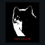Pop Art Black White Motivational Wolf Poster Print<br><div class="desc">Digital Artwork - Wolf Head Computer Animal Art - College Pop Art - Wild Big Animals Computer Images</div>