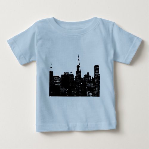 Pop Art Black  White New York Baby T_Shirt