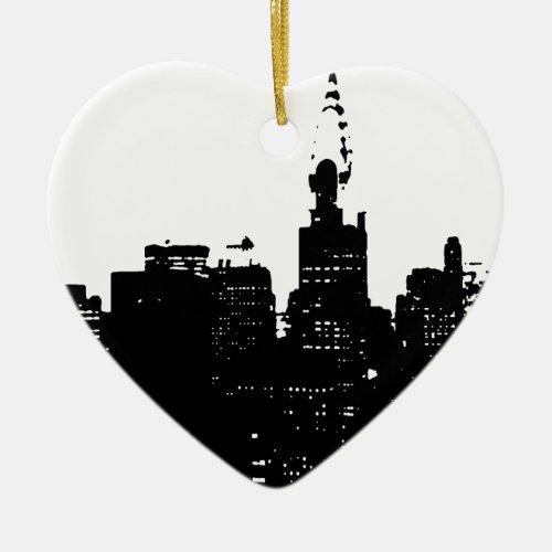 Pop Art Black  White New York Ceramic Ornament