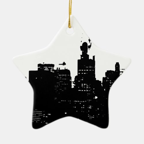 Pop Art Black  White New York Ceramic Ornament