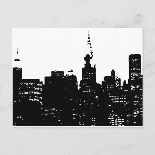 Pop Art Black & White New York Postcard (Front)