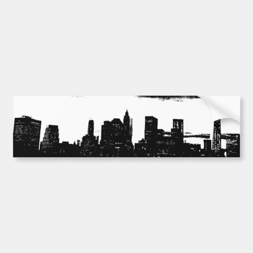 Pop Art Black White NYC New York City Bumper Sticker