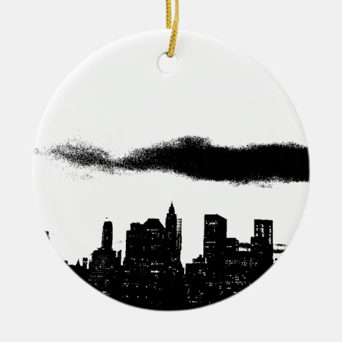 Pop Art Black White NYC New York City Ceramic Ornament