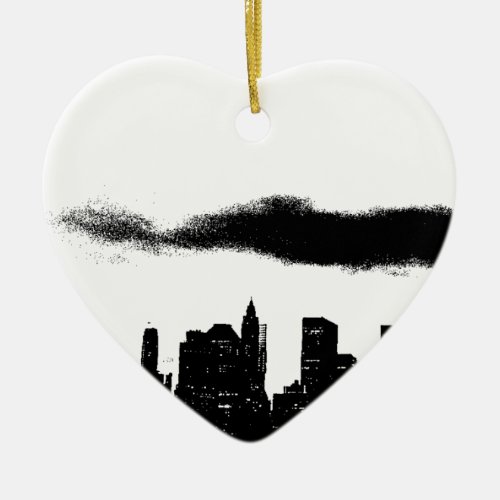 Pop Art Black White NYC New York City Ceramic Ornament