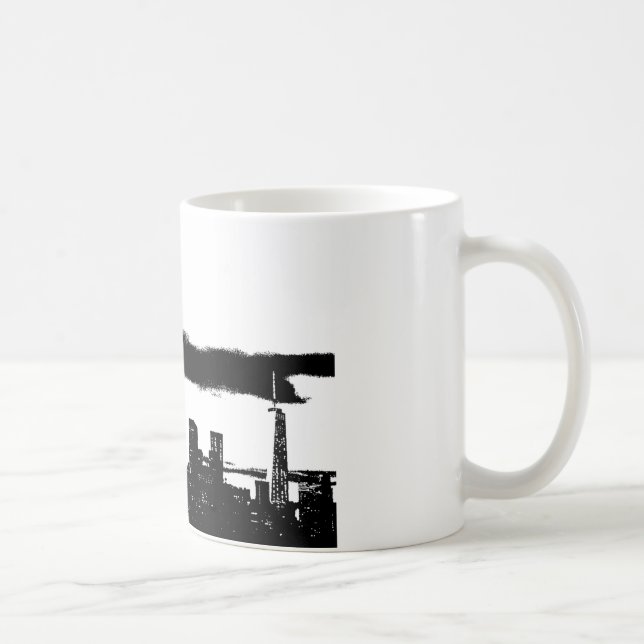 Pop Art Black White NYC New York City Coffee Mug (Right)