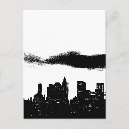 Pop Art Black White NYC New York City Postcard