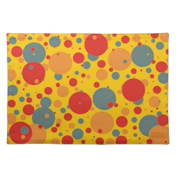 Pop Art Blue And Orange Circles Placemat by ForEverProud at Zazzle