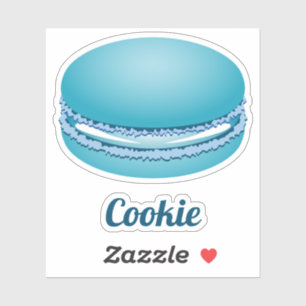 Pop Art Blue Macaron Cookie Sticker