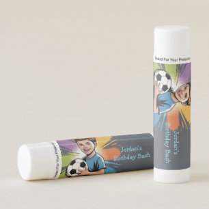 Pop Art Boys Soccer Birthday Bash Favor Lip Balm