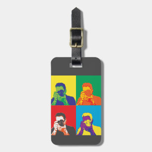 Pop Art Bright Colours Photographer Camera Luggage Tag