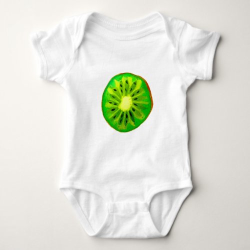 Pop art bright kiwi fruit original watercolour baby bodysuit