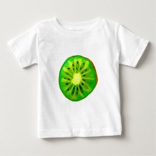 Pop art bright kiwi fruit original watercolour baby T_Shirt