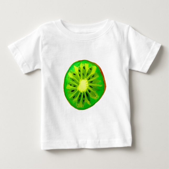 Pop art bright kiwi fruit original watercolour baby T-Shirt (Front)