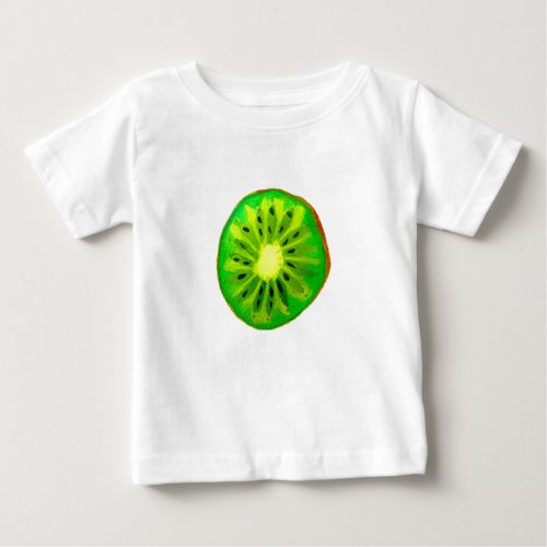 Pop art bright kiwi fruit original watercolour baby T_Shirt