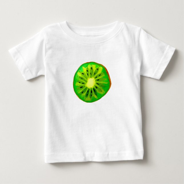 Pop art bright kiwi fruit original watercolour baby T-Shirt (Front)