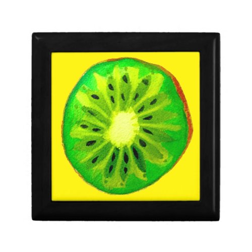 Pop art bright kiwi fruit original watercolour gift box