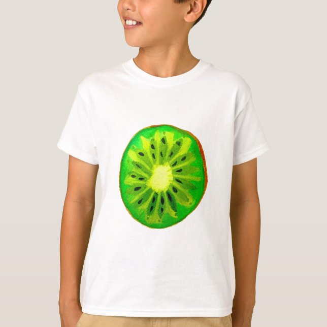 Pop art bright kiwi fruit original watercolour T-Shirt (Front)