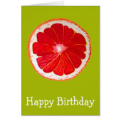 Pop art bright pink grapefruit birthday (Front)