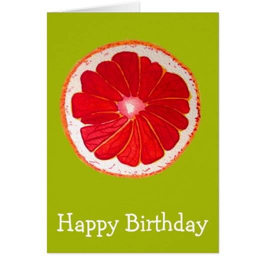 Pop art bright pink grapefruit birthday (Front)