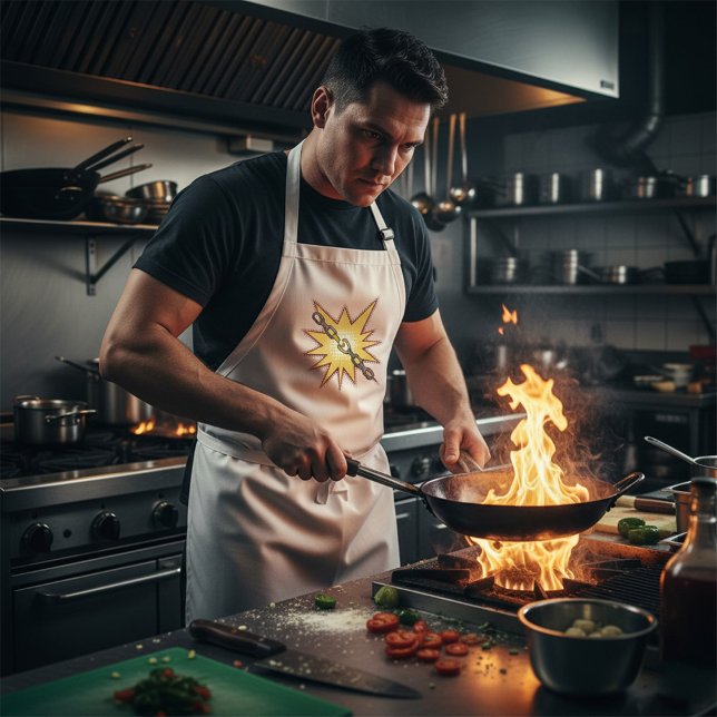 Pop Art Broken Chain Explosion Bold Comic Style  Adult Apron (Creator Uploaded)