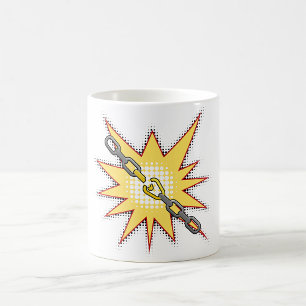 Pop Art Broken Chain Explosion Bold Comic Style Coffee Mug
