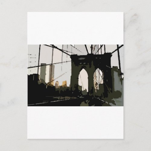 Pop Art Brooklyn Bridge Postcard