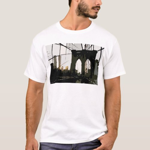 Pop Art Brooklyn Bridge T_Shirt