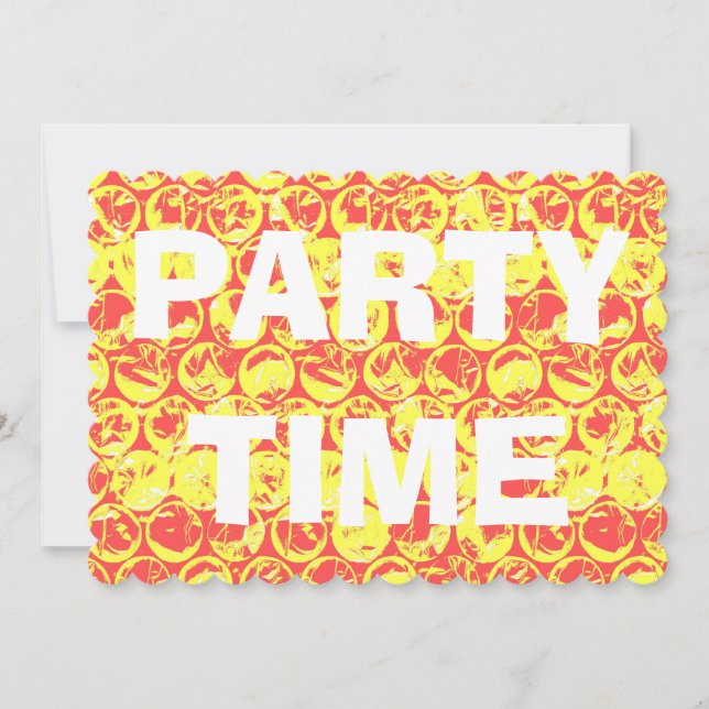 Pop art bubble wrap birthday party invitation (Front)
