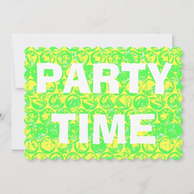 Pop art bubble wrap birthday party invitation (Front)