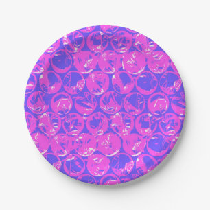 Pop art bubble wrap paper plates