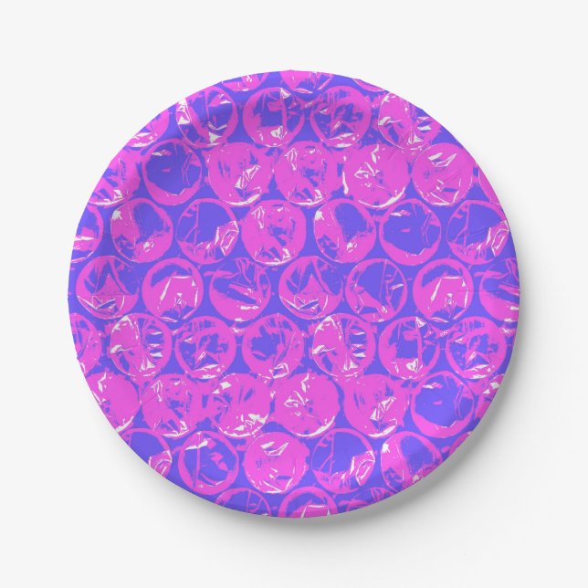 Pop art bubble wrap paper plates (Front)