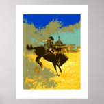 Pop Art Buckaroo Print<br><div class="desc">This poster is from a mixed media illustration by Book cover artist Michael Thomas</div>