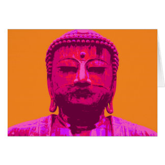 Pop Art Buddha Pink and Orange Cards