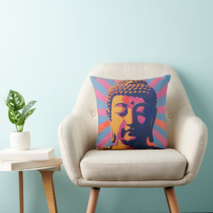 Pop Art Buddha Throw Pillow