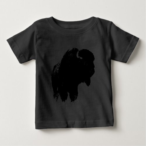 Pop Art Buffalo Bison Silhouette Baby T_Shirt