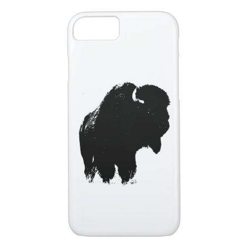Pop Art Buffalo Bison Silhouette iPhone 7 Case